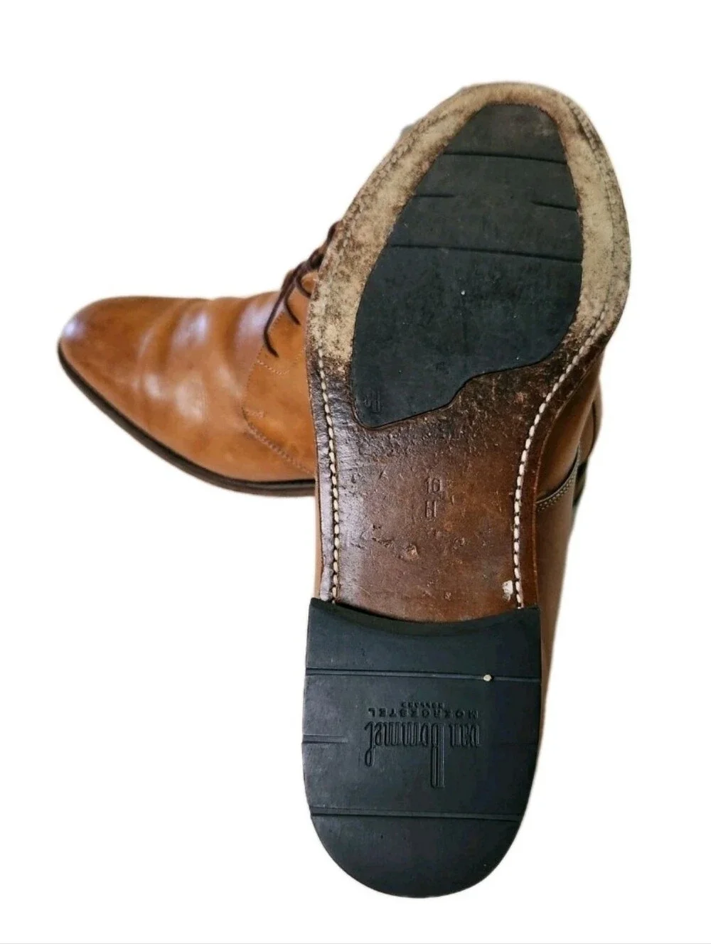 Floris Van Bommel Cognac Calf Leather Chukka Boots Mens 10.5 US Ankle Dress Shoe